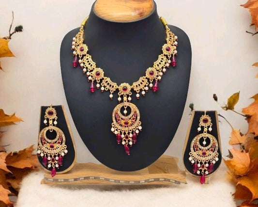 Royal Kundan Pearl Necklace Set – Traditional Bridal Jewellery